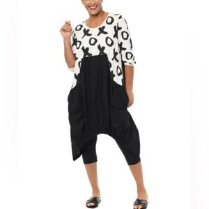 Snapdragon‎ & Twig Tulip Silhouette Cotton Blend  Lagenlook Dress Art to Wear